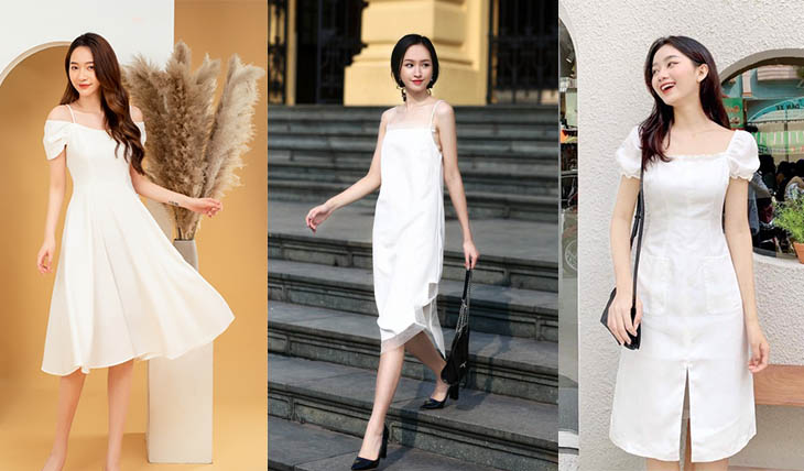 Váy trắng tạo được sự trong trẻo, xinh xắn cho các bạn nữ